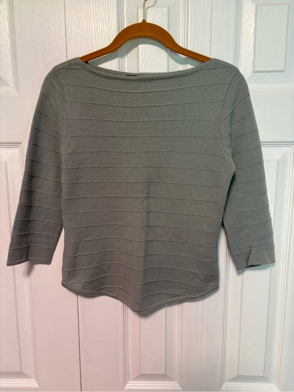 Light Aquamarine Boatneck 100% Cashmere Sweater